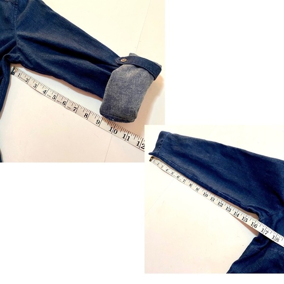 J. Jill Denim Jean Shirt Dress Size Small Petite Quarter Button Chambray Pockets - Picture 15 of 15
